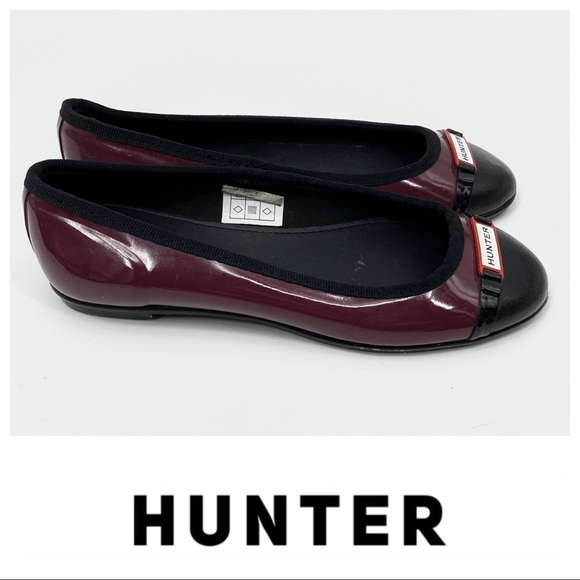 💕SALE💕 Hunter Burgundy Black Flats - Picture 5 of 8